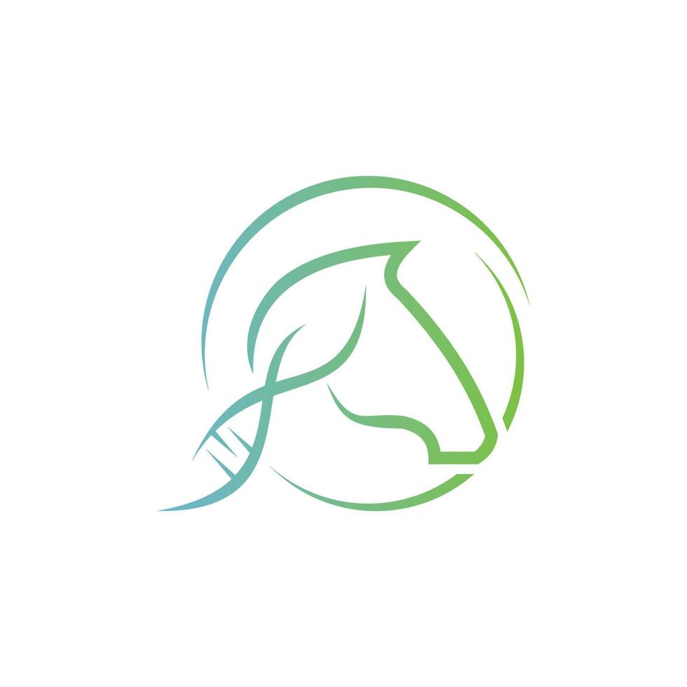 vector de logotipo médico de hoja de caballo