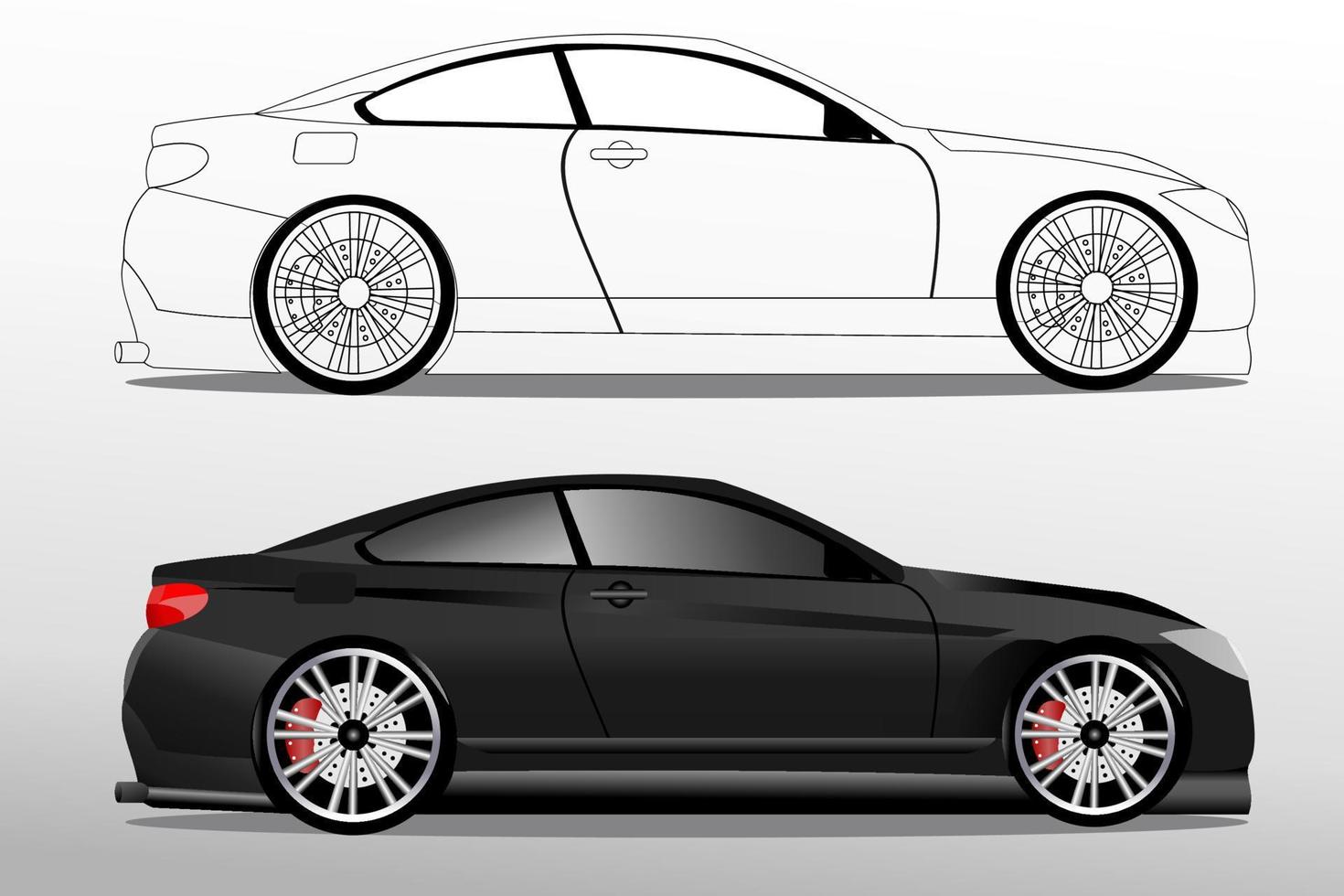 Car vector template on gray white background. Isolated business sedan. Vector illustration.