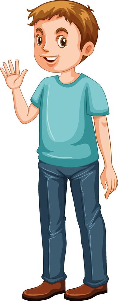 A man wearing blue t shirt cartoon vector