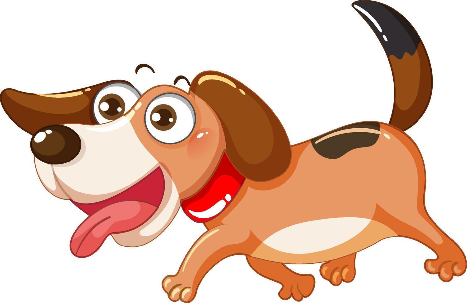 Cute simple dog cartoon character vector