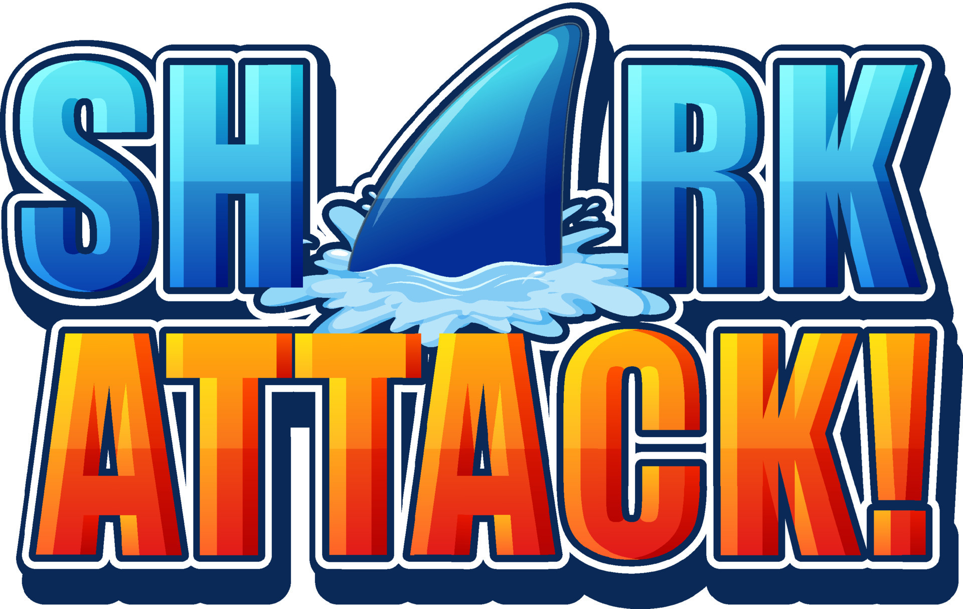 Shark Attack typography design 7498238 Vector Art at Vecteezy