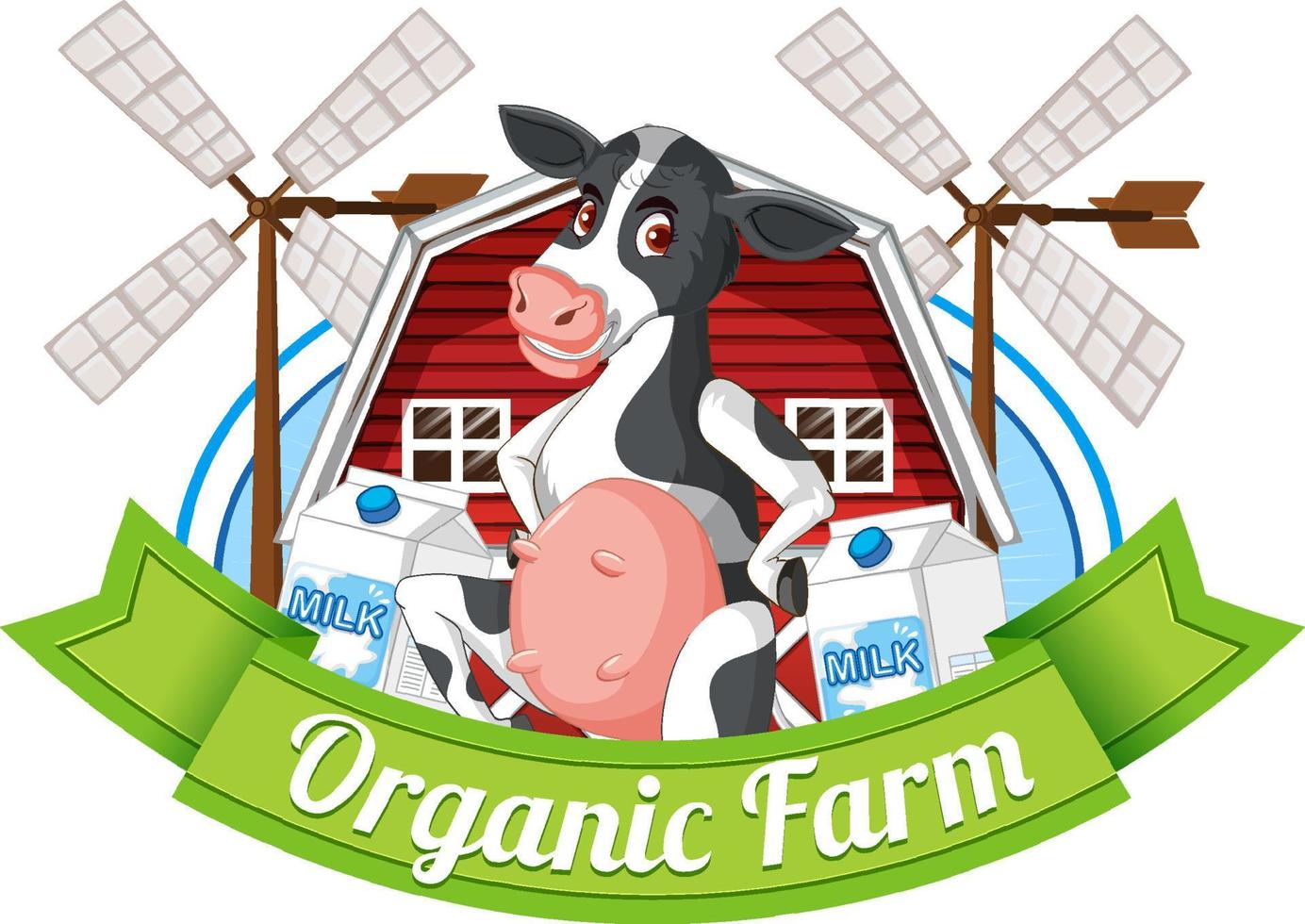 Logo design with fresh milk vector