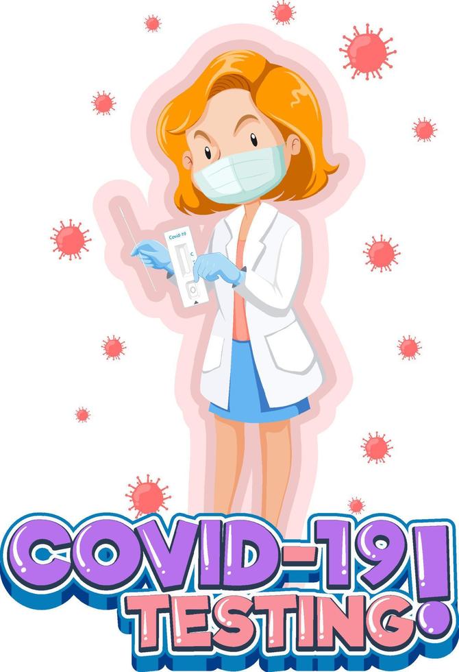 Covid-19 testing with antigent test kit vector