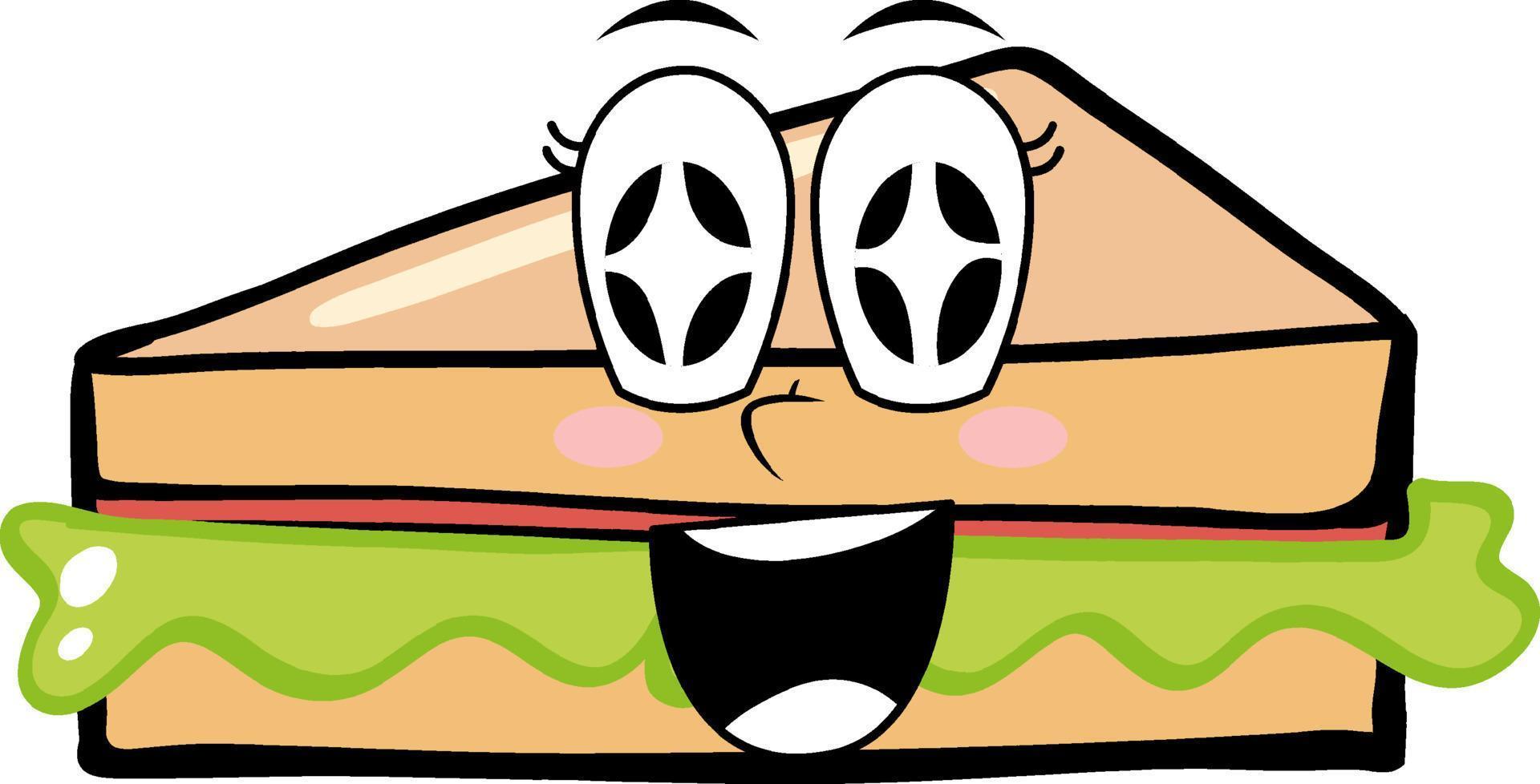 Sandwiches with happy face vector