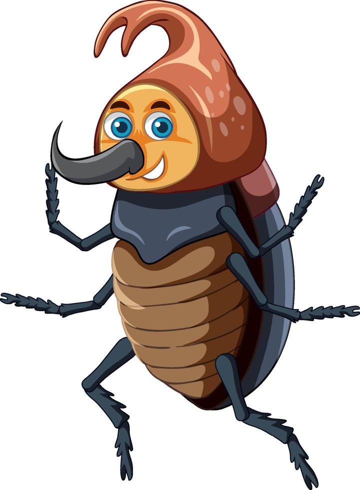 A beetle cartoon character isolated vector