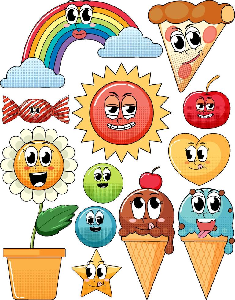 A various sweets on white background vector