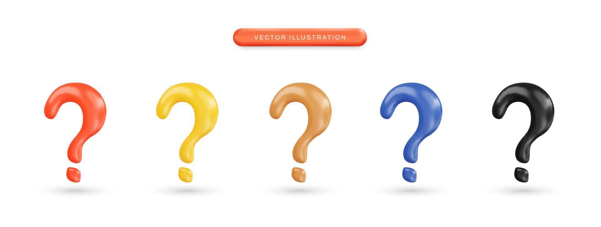 Realistic 3d question mark vector illustration