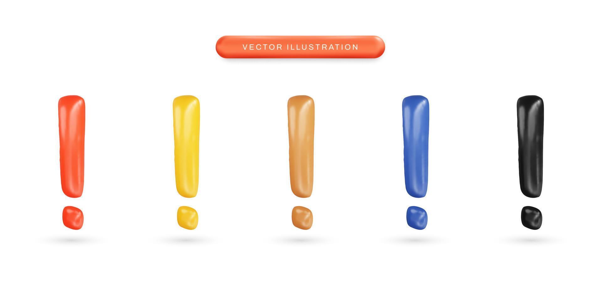 Realistic 3d exclamation mark vector illustration