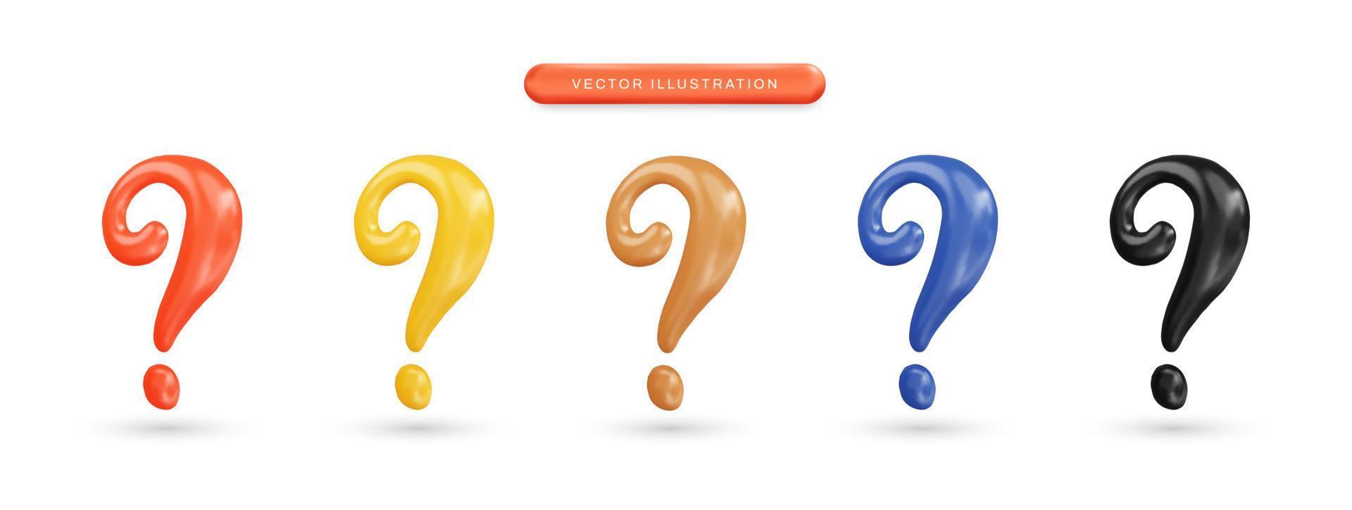 Realistic 3d question mark vector illustration