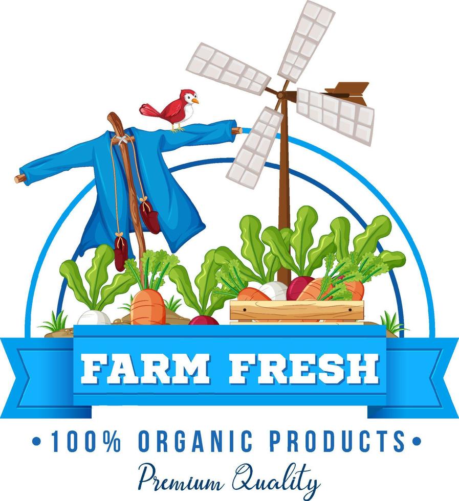 Logo design with fresh vegetables vector