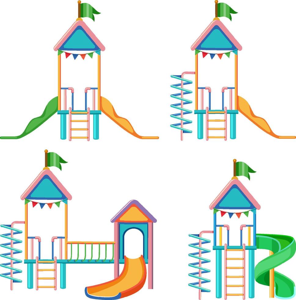 Outdoor playground slide for kids vector