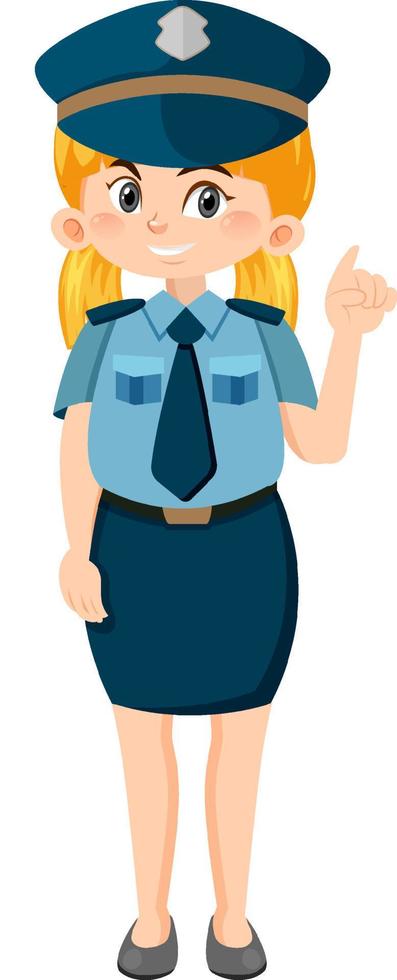 personaje de dibujos animados de oficial de policía sobre fondo blanco vector