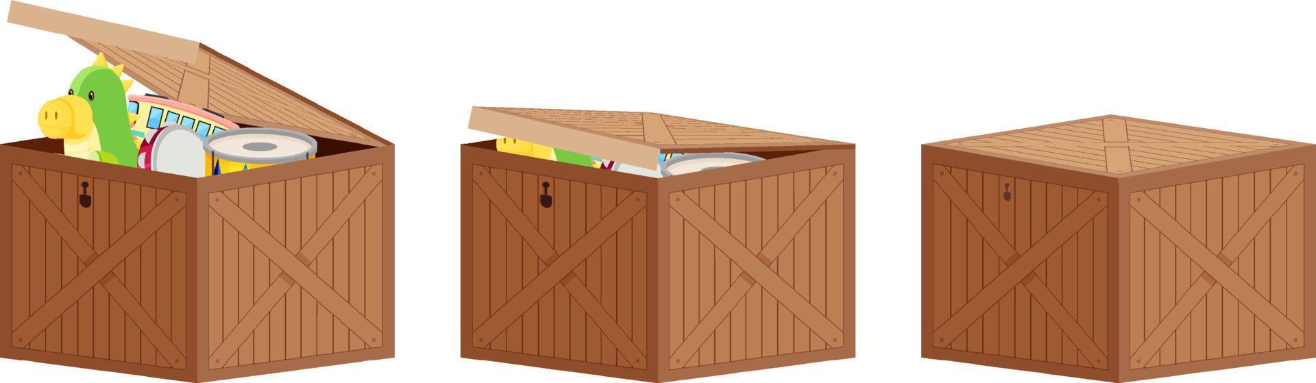 Boxes full of children toys vector