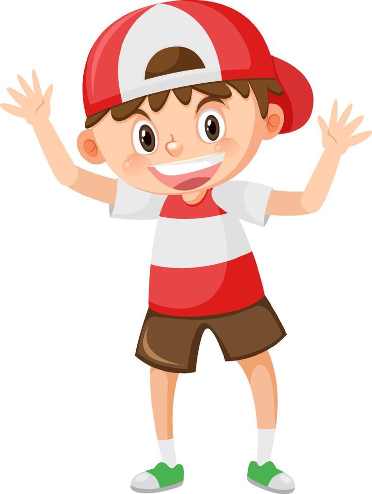 Happy boy cartoon character vector