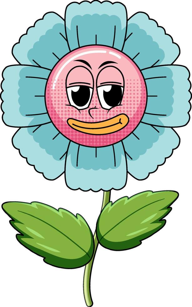 Flower cartoon character on white background vector