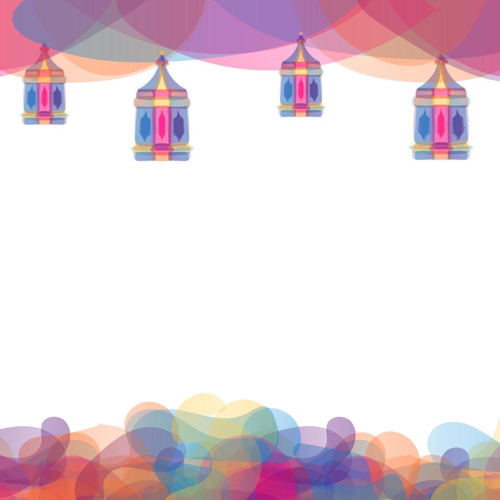 Greeting card or banner background. Hand drawn lanterns. Hand drawn decoration background. Vector illustration