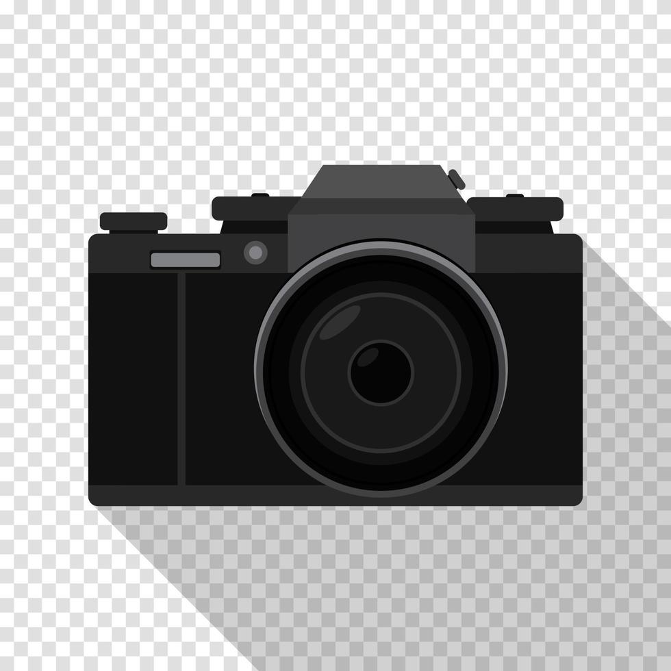 Camera Flat style. Camera isolated with flat style and long shadow. Vector illustration