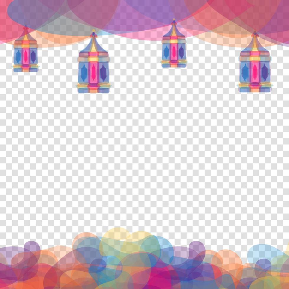 Greeting card or banner background. Hand drawn lanterns. Hand drawn decoration background. Vector illustration