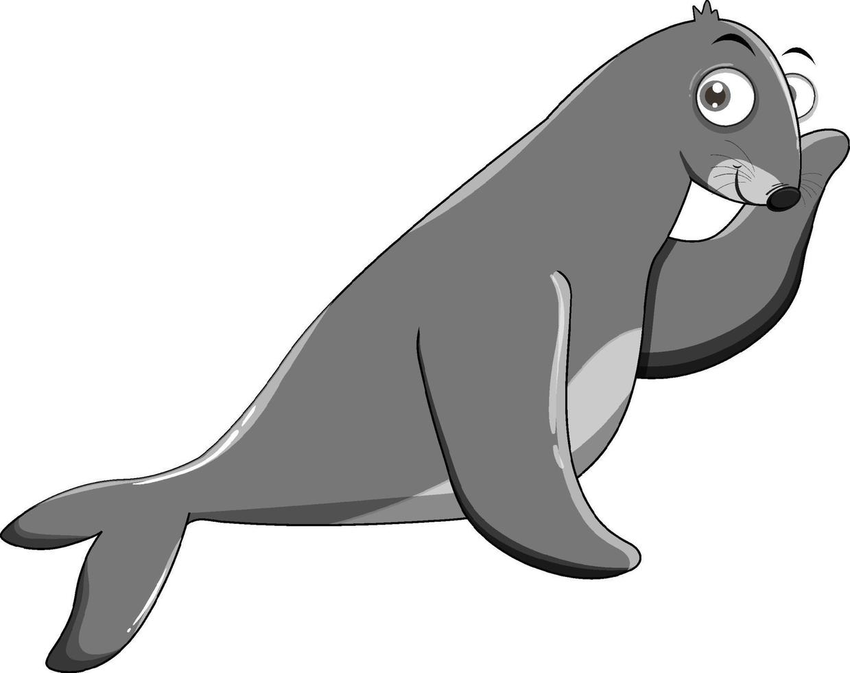 Seal cartoon on white background vector