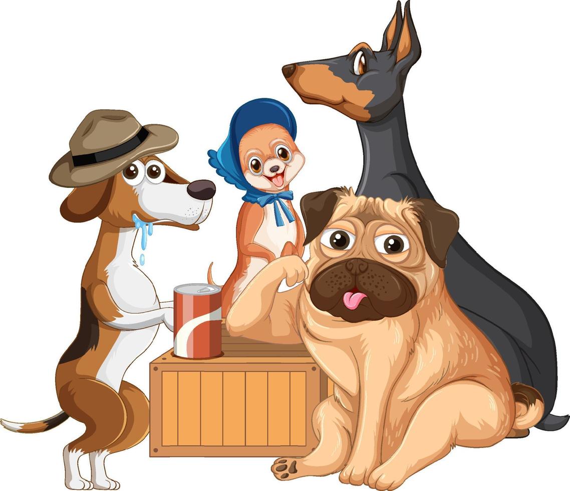 A group of dog party vector