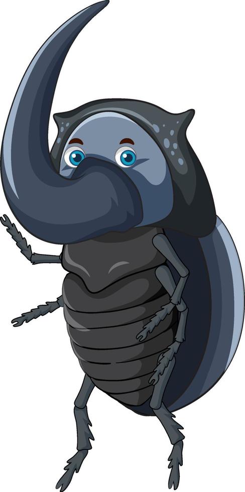 A beetle cartoon character isolated vector