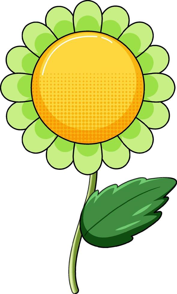 flor verde con hoja vector