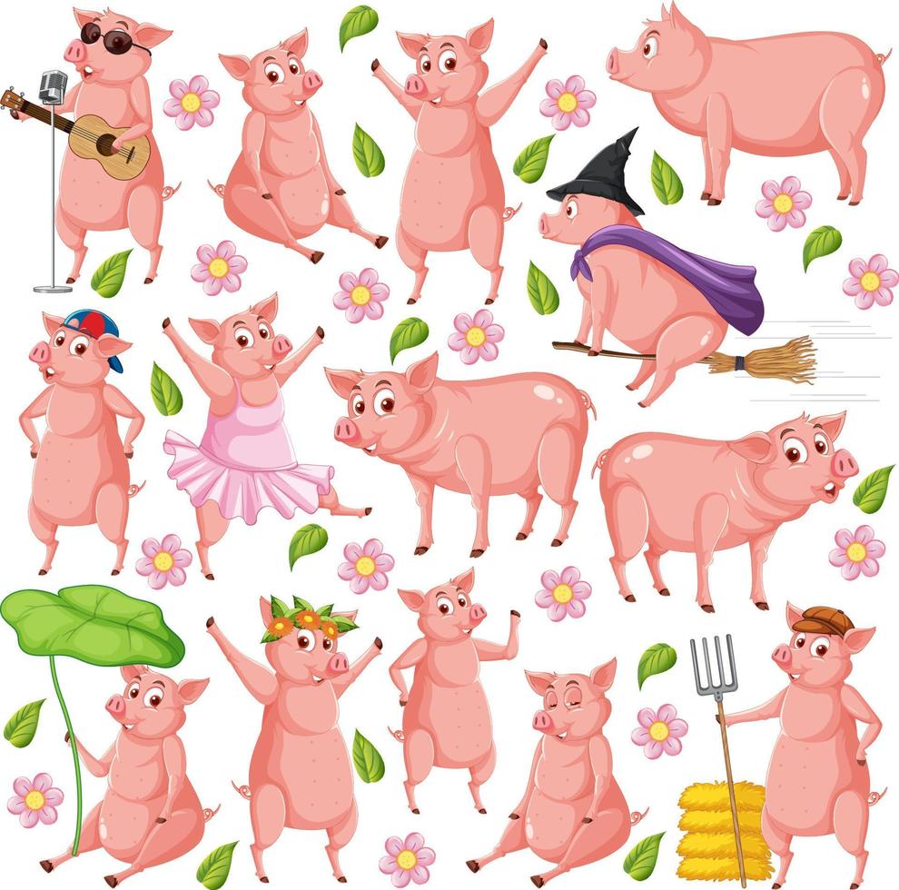 Seamless pattern with cute animals vector