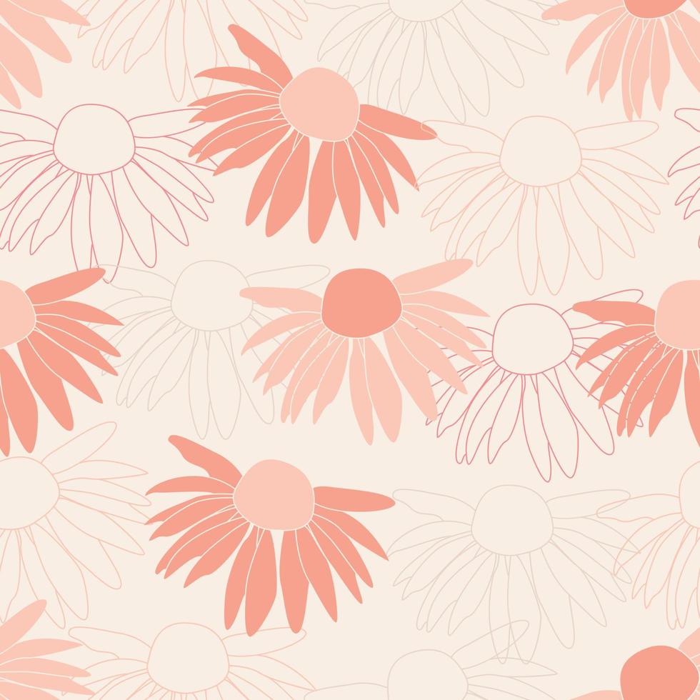 Modern tropical flowers seamless pattern design. Seamless pattern with spring flowers and leaves. Hand drawn background. floral pattern for wallpaper or fabric. Botanic Tile. vector