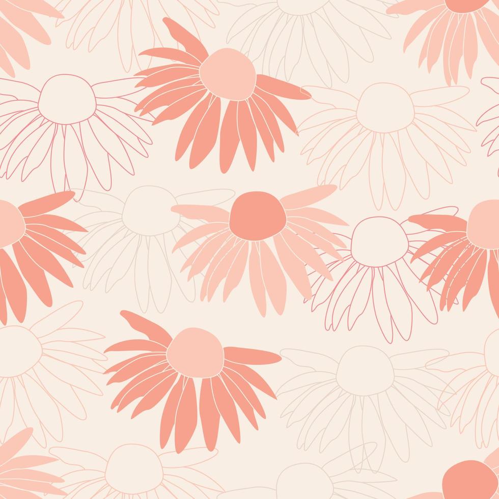 diseño de patrones sin fisuras de flores tropicales modernas. de patrones sin fisuras con flores y hojas de primavera. fondo dibujado a mano. patrón floral para papel tapiz o tela. azulejo botánico. vector