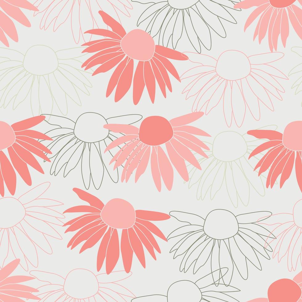 diseño de patrones sin fisuras de flores tropicales modernas. de patrones sin fisuras con flores y hojas de primavera. fondo dibujado a mano. patrón floral para papel tapiz o tela. azulejo botánico. vector