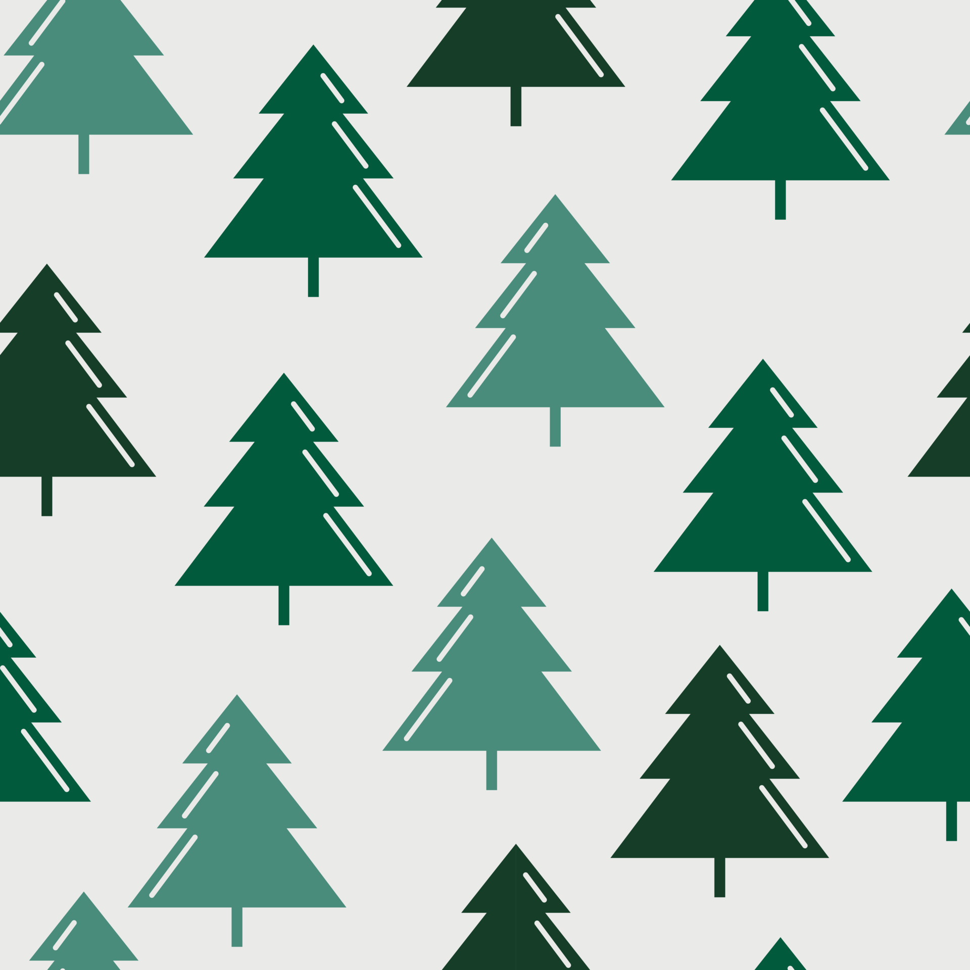 Pine trees ornament repeat pattern design. Hand-drawn background ...