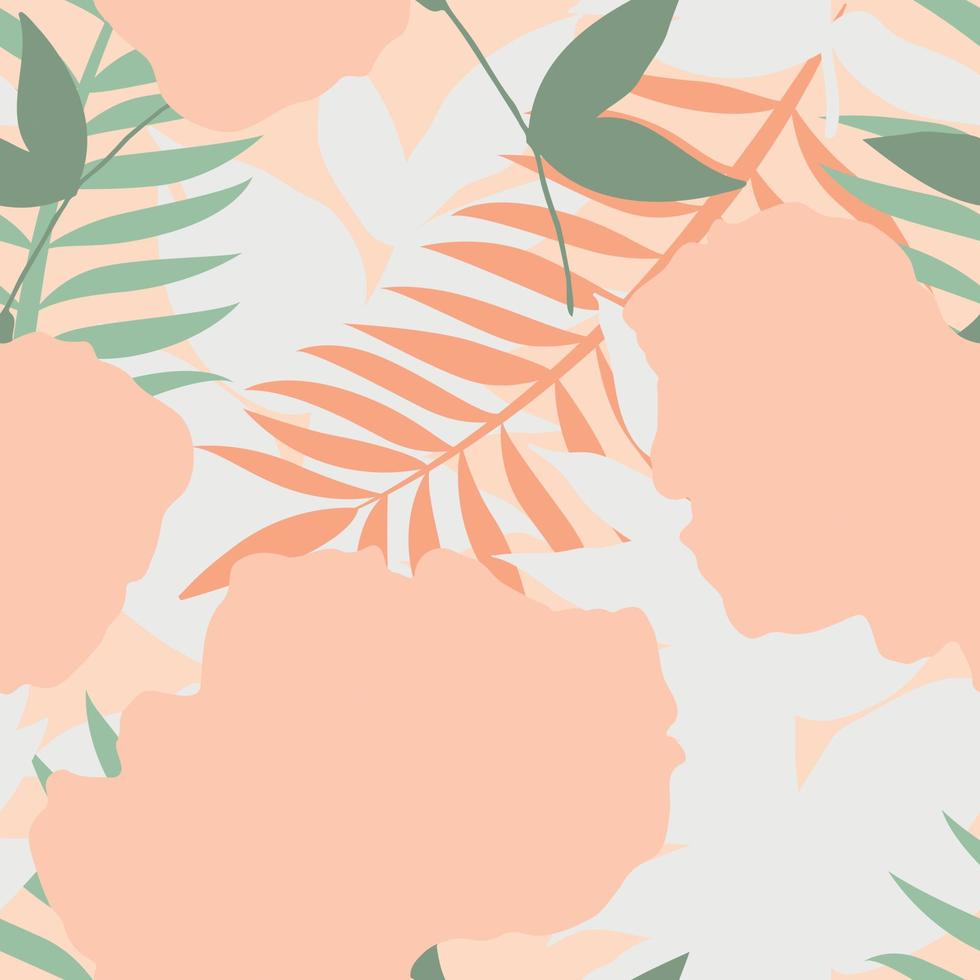 Seamless pattern with spring flowers and leaves. Hand drawn background. floral pattern for wallpaper or fabric. Botanic Tile. vector