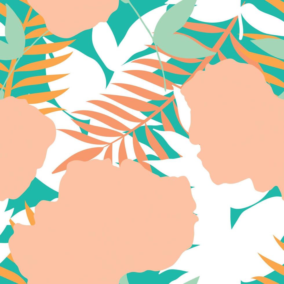 Seamless pattern with spring flowers and leaves. Hand drawn background. floral pattern for wallpaper or fabric. Botanic Tile. vector
