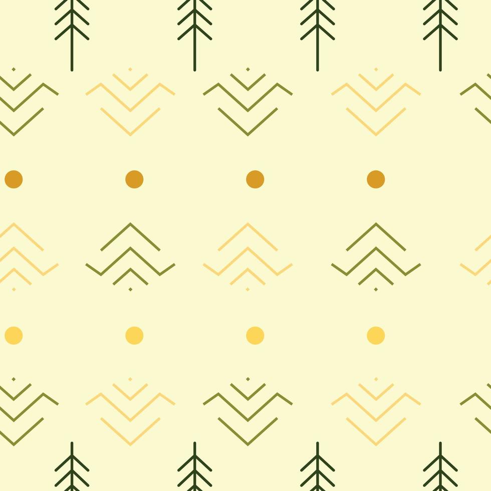 Pine trees ornament repeat pattern design. Hand-drawn background. Scandinavian pattern for wrapping paper or fabric. vector