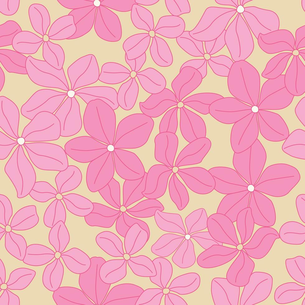 Modern tropical flowers seamless pattern design. Seamless pattern with spring flowers and leaves. Hand drawn background. floral pattern for wallpaper or fabric. Botanic Tile. vector