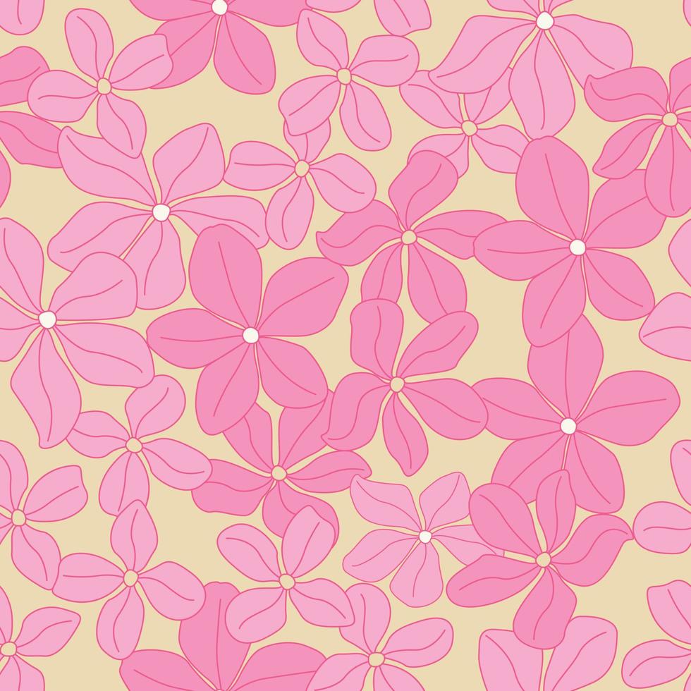 diseño de patrones sin fisuras de flores tropicales modernas. de patrones sin fisuras con flores y hojas de primavera. fondo dibujado a mano. patrón floral para papel tapiz o tela. azulejo botánico. vector