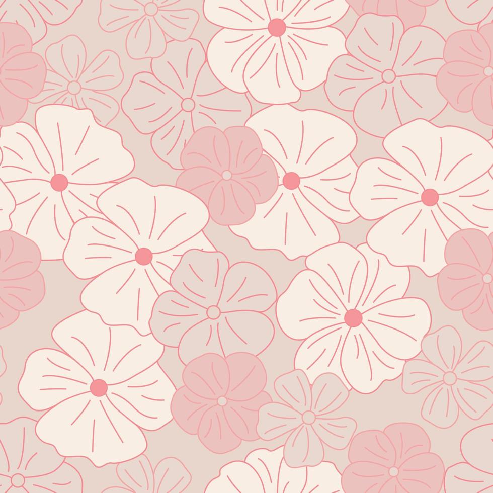 Modern tropical flowers seamless pattern design. Seamless pattern with spring flowers and leaves. Hand drawn background. floral pattern for wallpaper or fabric. Botanic Tile. vector