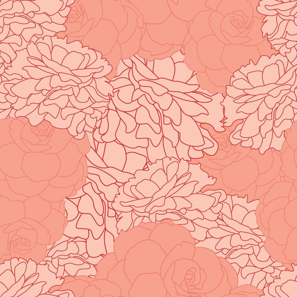 moderno diseño de patrones sin fisuras de flores de rosas tropicales. de patrones sin fisuras con flores y hojas de primavera. fondo dibujado a mano. patrón floral para papel tapiz o tela. azulejo botánico. vector