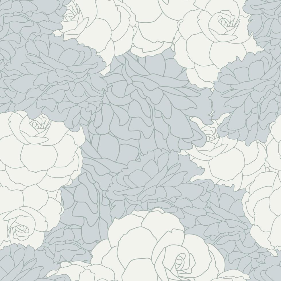 Modern tropical rose flowers seamless pattern design. Seamless pattern with spring flowers and leaves. Hand drawn background. floral pattern for wallpaper or fabric. Botanic Tile. vector