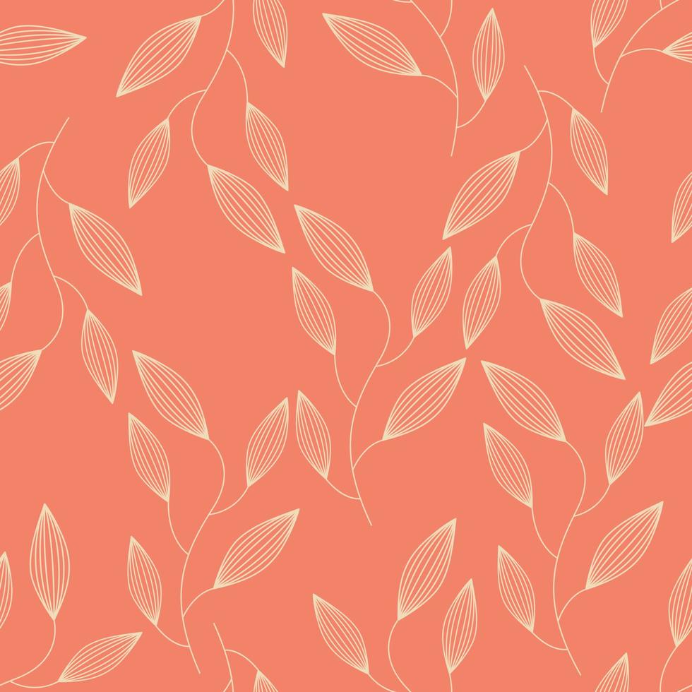 Seamless background in nature style. Vintage Pattern. Geometric ornament. Elements of leaves. Vector illustration. Use for wallpaper, print packaging paper, textiles.