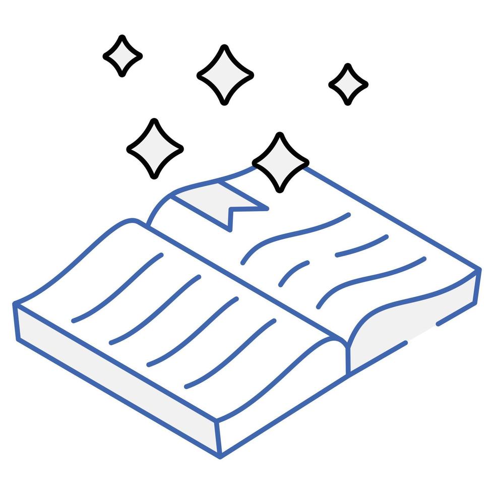 A handy isometric icon of storybook vector