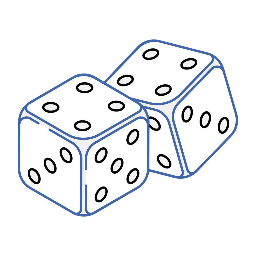 Premium outline isometric icon of dices vector