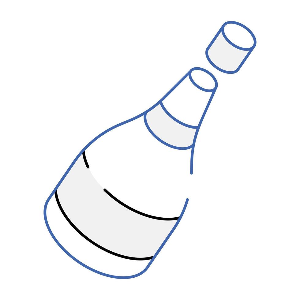 Easy to use isometric icon of uncorking champagne vector