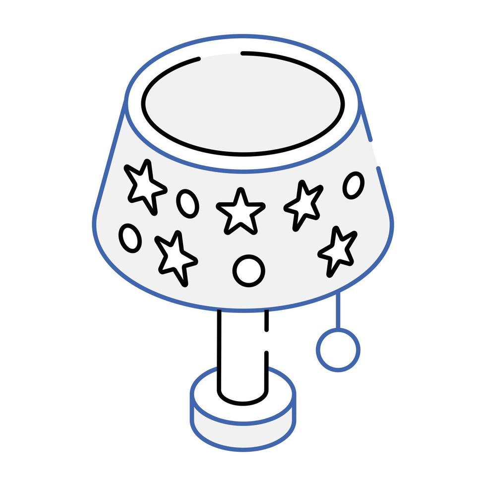 A well-designed isometric icon of lamp vector