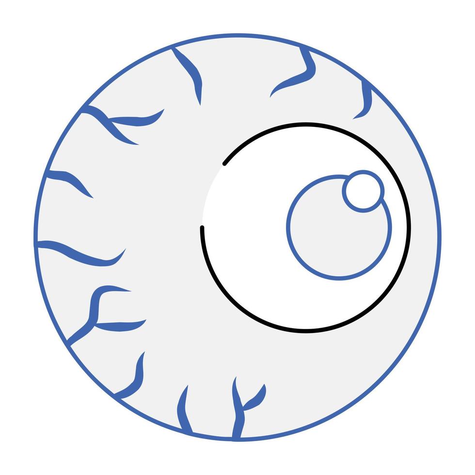 A scary isometric icon of eyeball vector