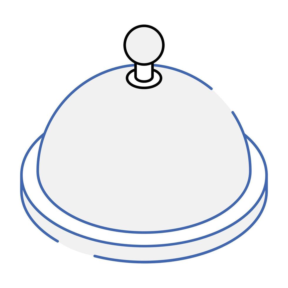 Grab this isometric icon of cloche vector