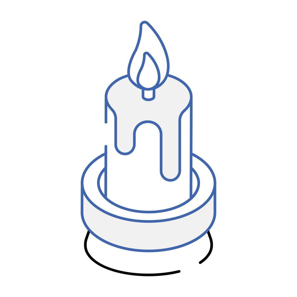 un icono isométrico llamativo de velas vector