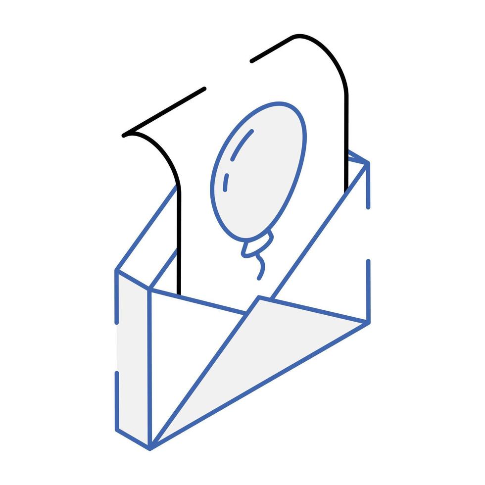 Birthday invitation isometric icon is customizable vector