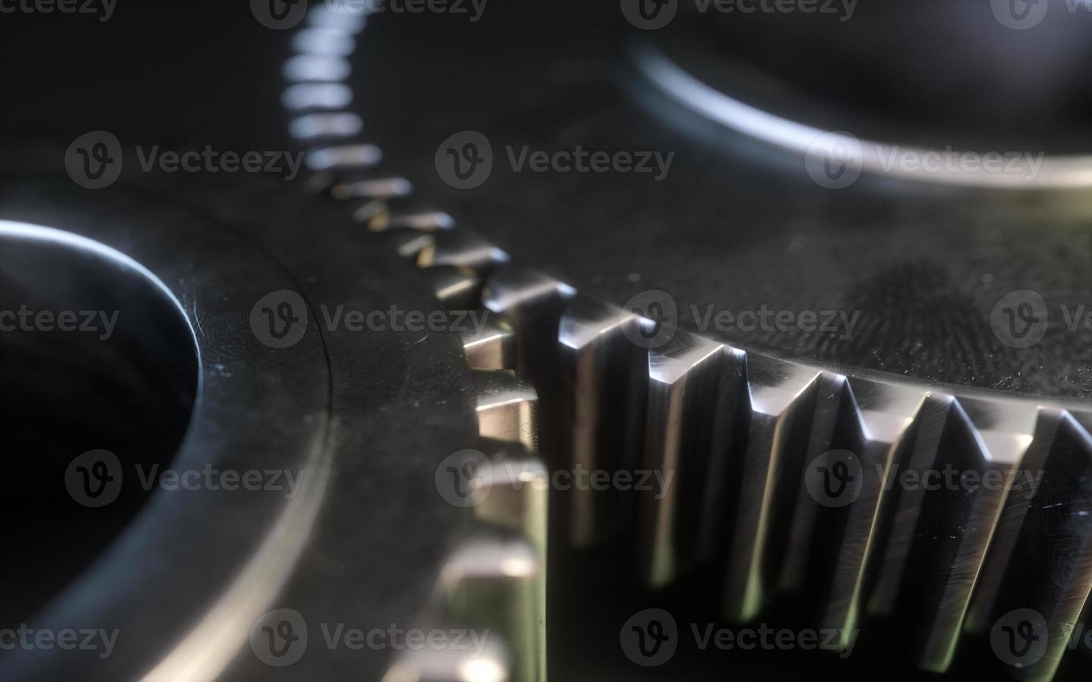 Metallic gear symbol on a white background. 3d gear mechanism. photo