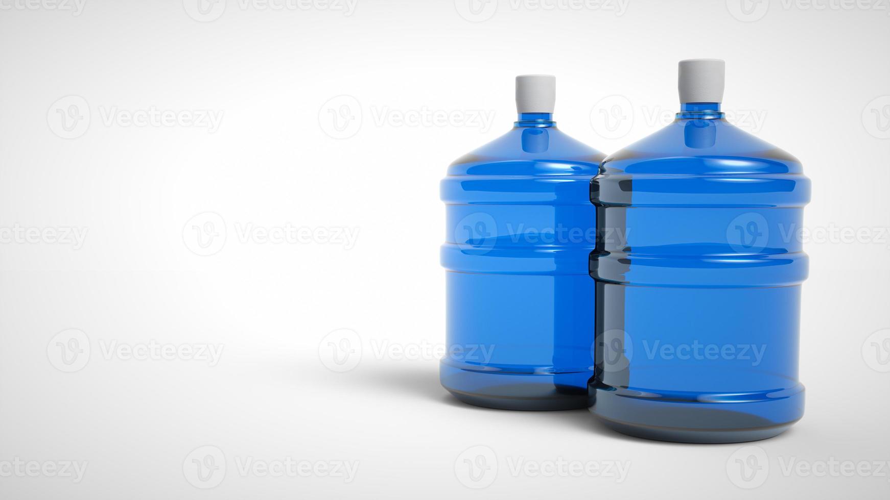 botella de plástico grande agua potable aislada en un fondo blanco. representación 3d foto